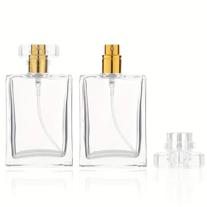 Botella de perfume de vidrio recargable, botellas transparentes de 30ml/1oz con tapón de rosca